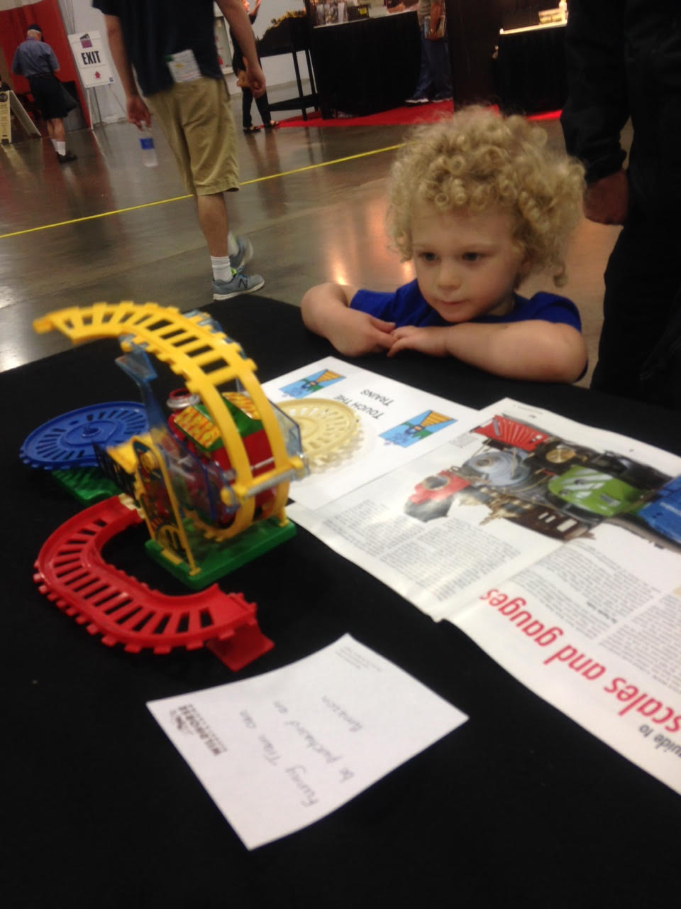 A Youngster gives rapt attention to our Funny Train.